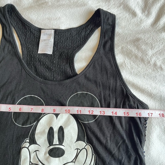 Disney Mickey Mouse Black Sequin Racerback Tank Top Sz XL Streetwear Gorpcore - Picture 7 of 14